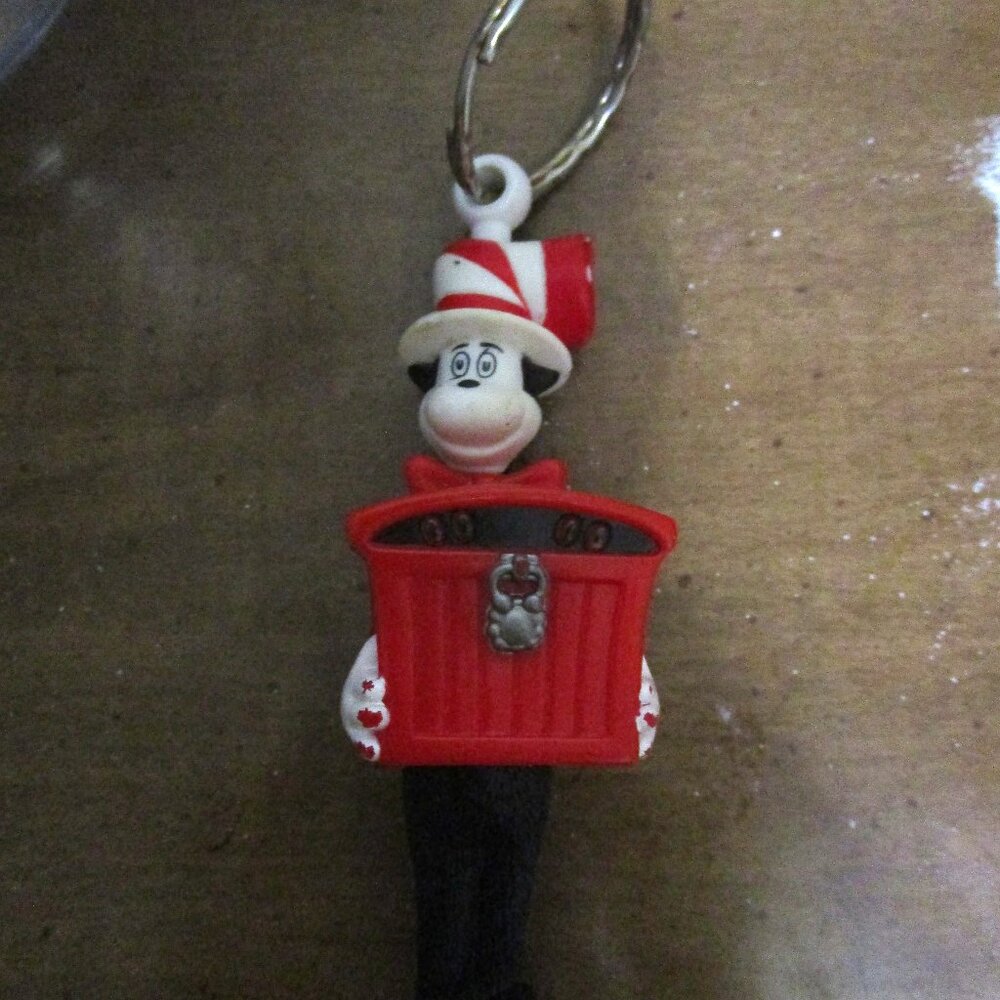 Dr. Seuss Cat In The Hat Burger King Toy Keychain 2001 Christmas Ornament vintag